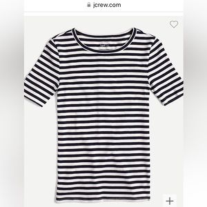 J. Crew Perfect-Fit T-Shirt Navy Cream Stripe